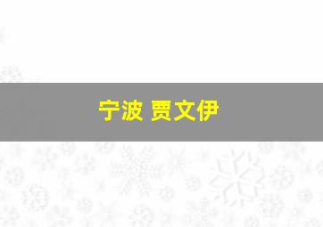 宁波 贾文伊